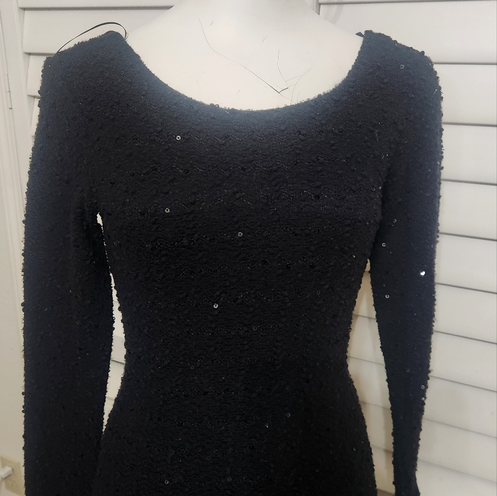 Jennifer Lopez Black Off Shoulder Long Sleeve Cocktail Dress